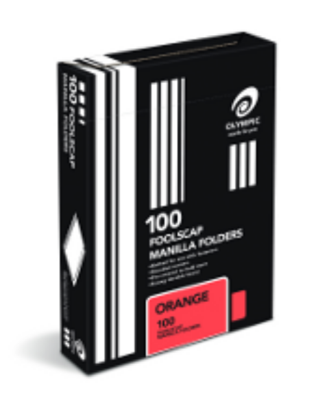 Picture of OLYMPIC MANILLA FOLDER FC ORANGE BOX 100