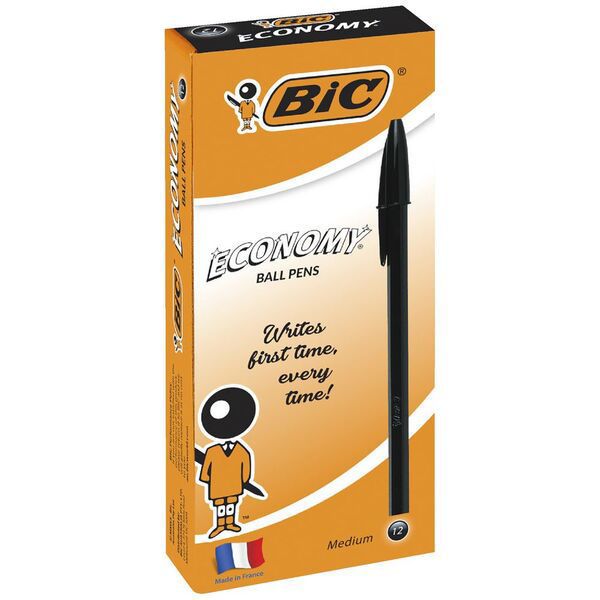 Picture of BIC ECONOMY MEDIUM BLACK BOX 12