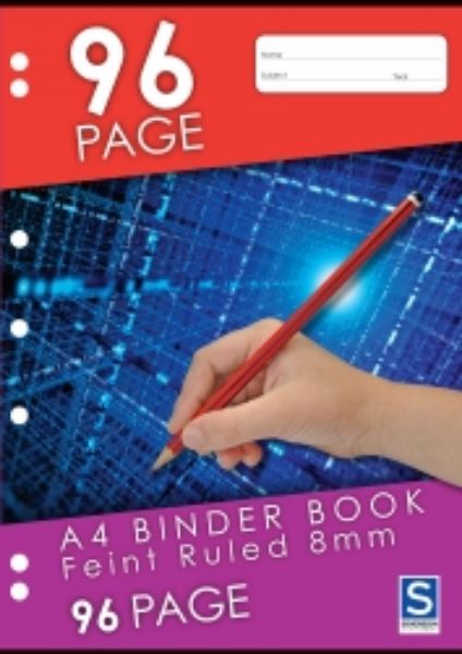 Picture of SOVEREIGH BINDER BOOK A4 8MM RULER 96PG