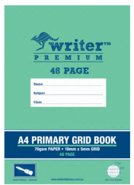 Picture of WRITER PREM A4 48PG PRIMARY GRID 10x5MM