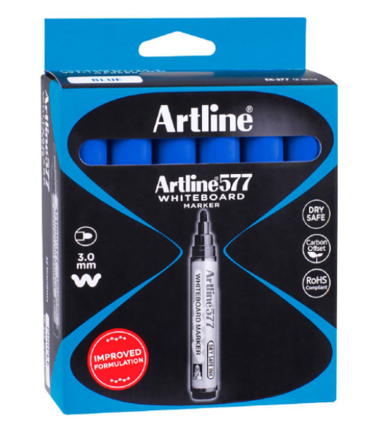 Picture of ARTLINE 577 WHITEBOARD MARKER BLUE BX12
